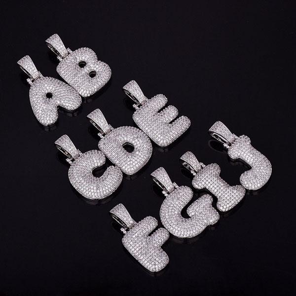 Personalized Bubble Letters Pendant Necklace